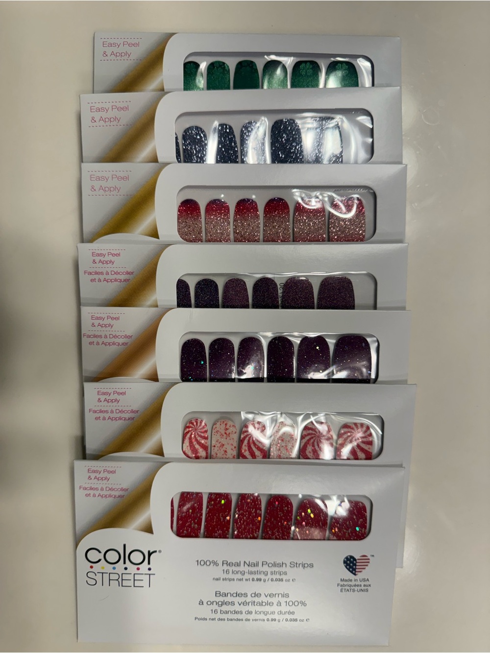 Color Street Purple Glitter Ombre Nail Strips